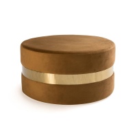 Пуф XL из велюра Luxore единый размер каштановый LA REDOUTE INTERIEURS  фото, kupilegko.ru